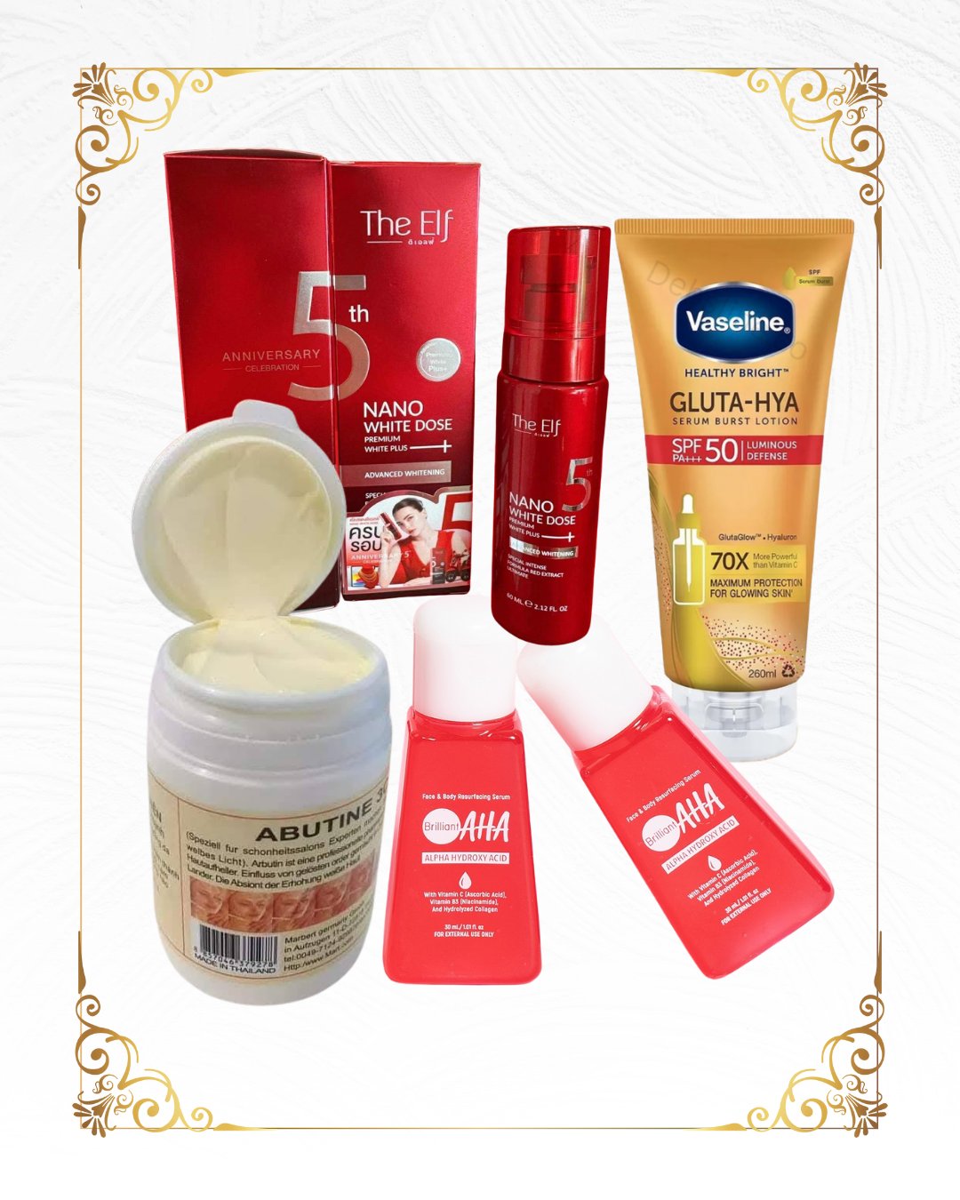 alpha arbutin capsule arbutin 3c3 vaseline gluta hya the elf nano white AHA serum booster mixture combo