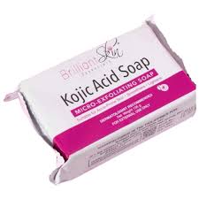 Two bars of Brilliant Skin Essentials Kojic Acid Soap 135g each, whitening soap for skin brightening and cleansing.