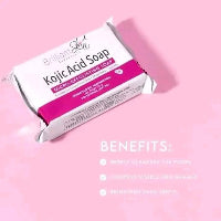 Two bars of Brilliant Skin Essentials Kojic Acid Soap for whitening, each 135g, with packaging visible in the image.