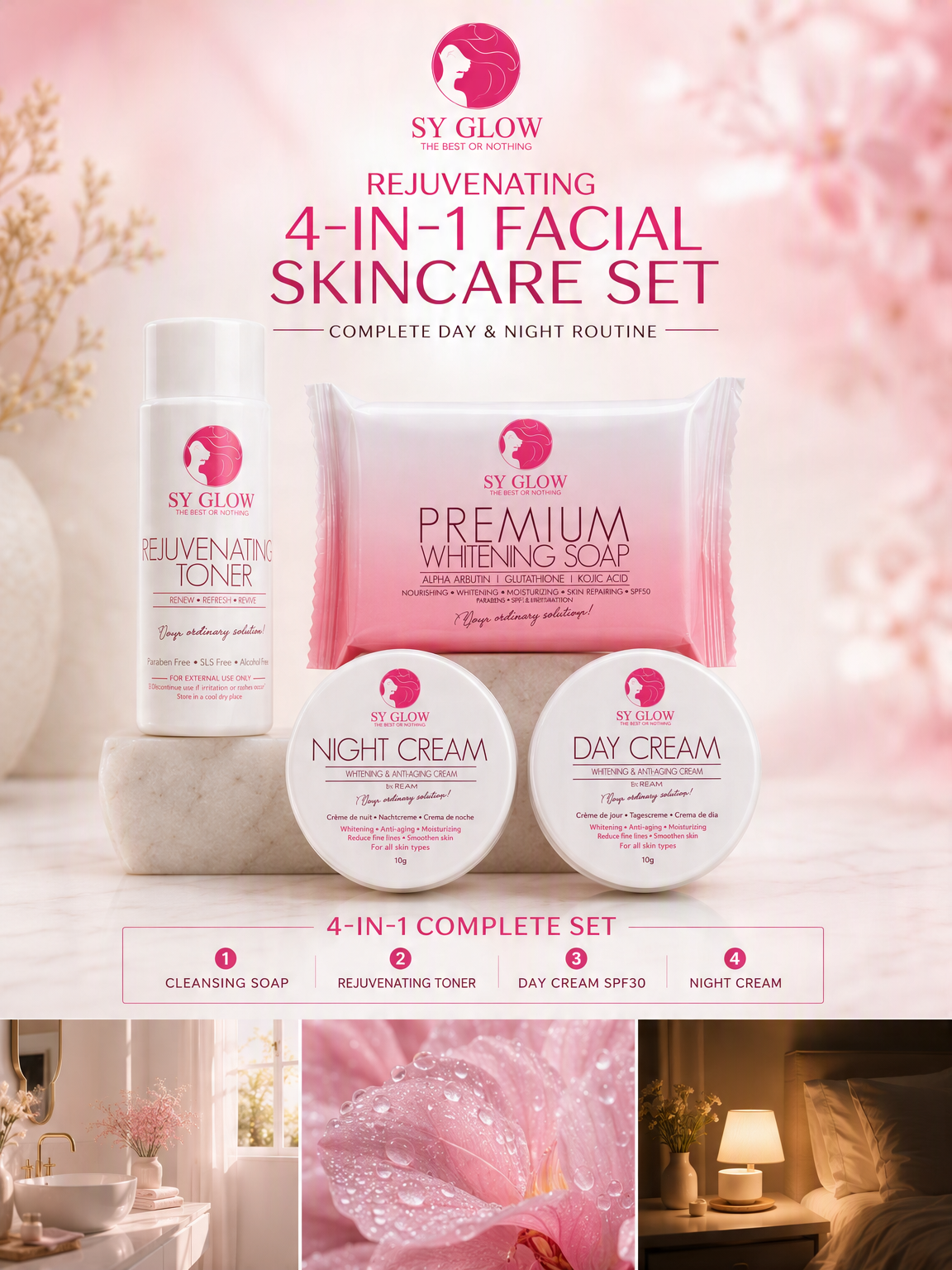 SY Glow Rejuvenating 4-in-1 Facial Skincare Set
