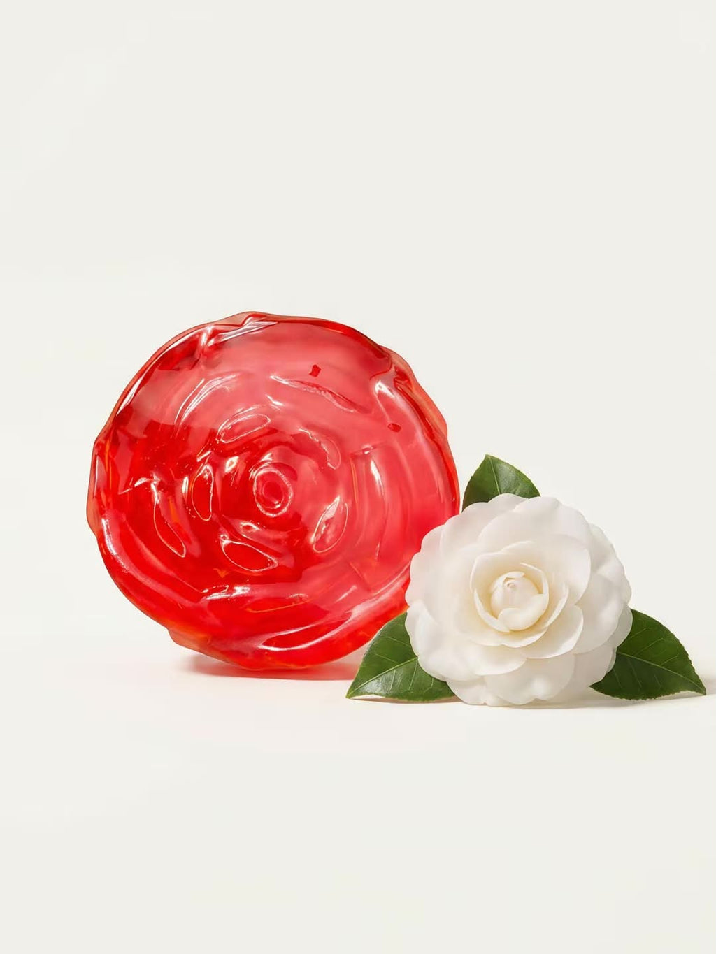 Seoul Secrets Rose Soap bar with niacinamide and shea butter, 80g, featuring a pink rose design and clear soap packaging.
