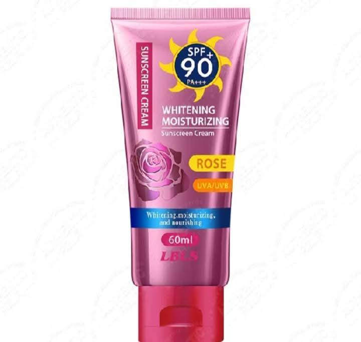 Kiss Beauty SPF90 facial sunscreen cream in 60ml tube, showing the product packaging and label on a white background.