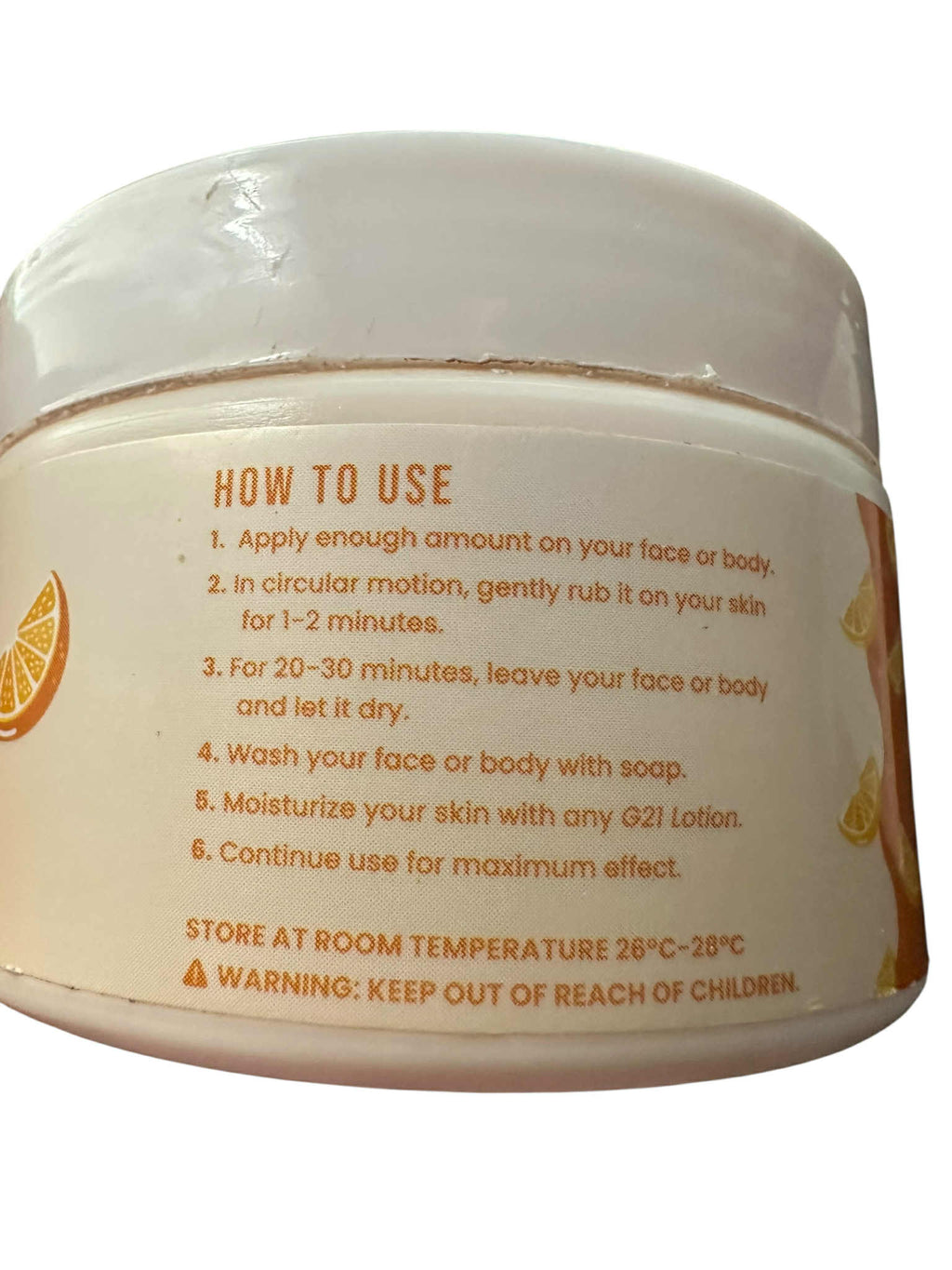 Jar of cream with instructions on how to use it