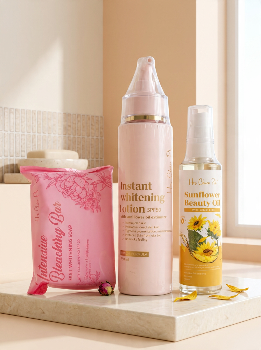 Her Choice PH Sets Radiance Body Oil, Body Lotion and Soap 120g