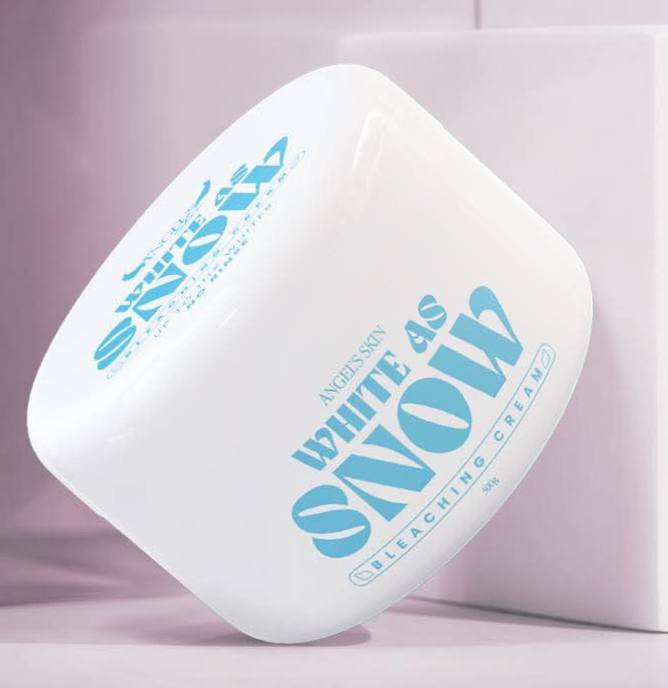 Angel Skin Premium Radiance Body Cream jar with smooth, light-colored texture, designed for radiant skin care.