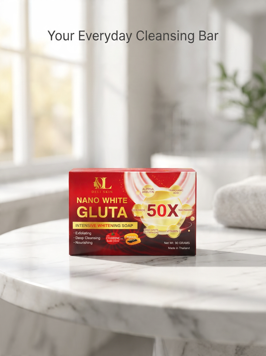 Deli Skin Nano White Gluta Clarifying Bar Soap – 90g