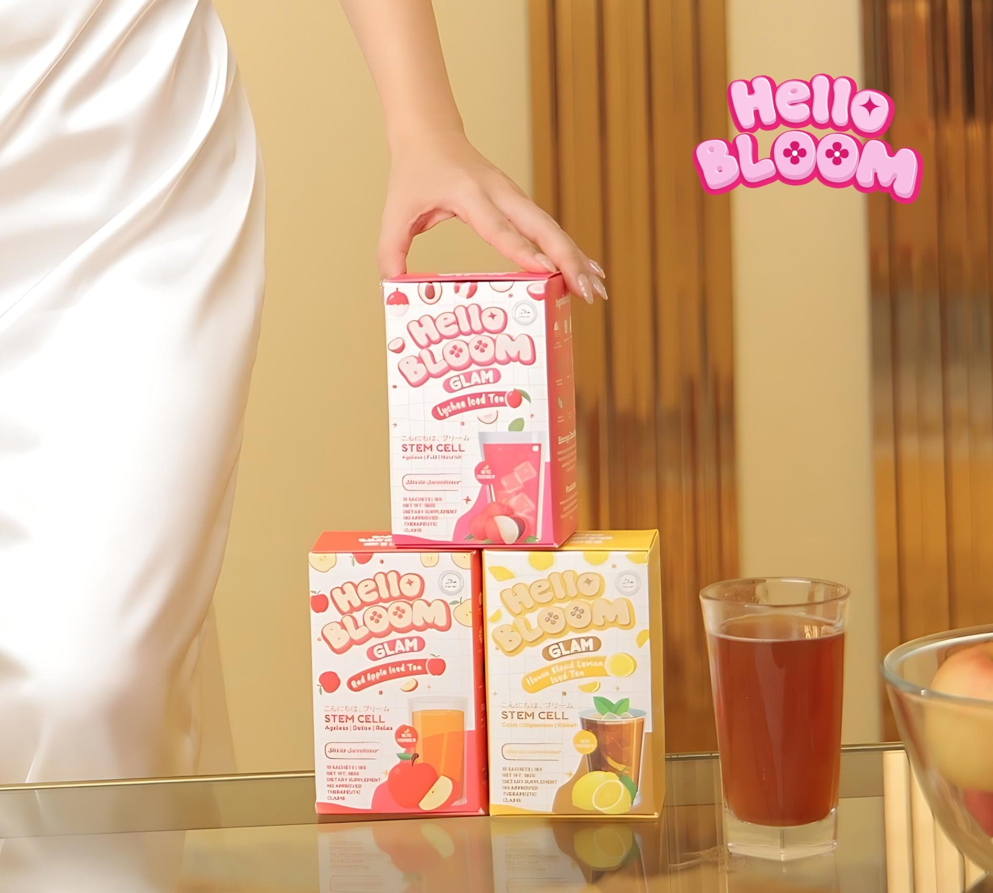 Hello Bloom Glam Iced Tea Beauty Drink Powdered Mix – 10 Sachets - Debsline.co