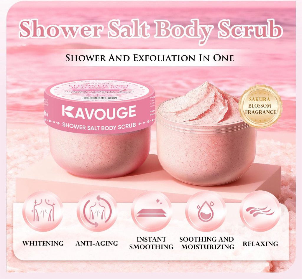 Kavouge Shower Salt Body Scrub 300g - Debsline.co