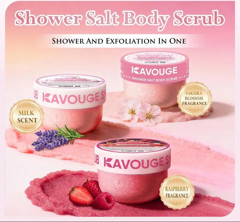 Kavouge Shower Salt Body Scrub 300g - Debsline.co