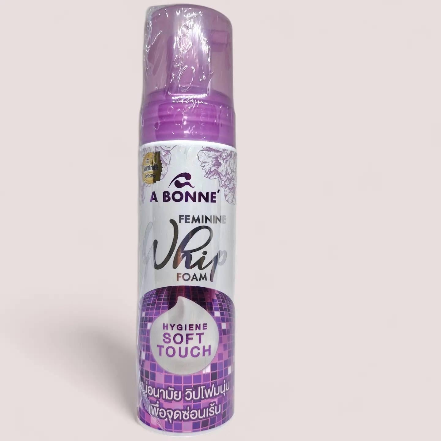 A Bonne Feminine Wash for Sensitive Skin in gel and foam form, showing the packaging and product container.