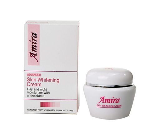 Amira Skin Radiance Cream 15g in a box and pot, a nourishing day and night cream for glowing, radiant skin.