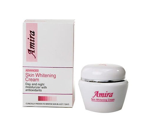 Amira Skin Radiance Cream 15g in a box and pot, a nourishing day and night cream for glowing, radiant skin.