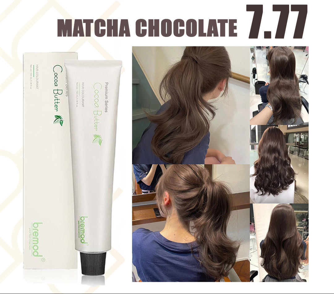 Bremod Milk Tea Ash Cocoa Butter Hair Colourant kit with 100ml dye and 12% oxidant cream for salon-quality hair coloring.