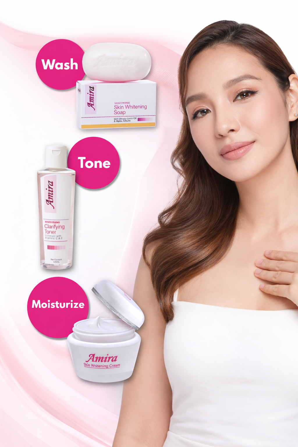 Amira Advanced Alpha Arbutin Skin Radiance bar soap, 135g, with a creamy white soap bar featuring subtle branding details.