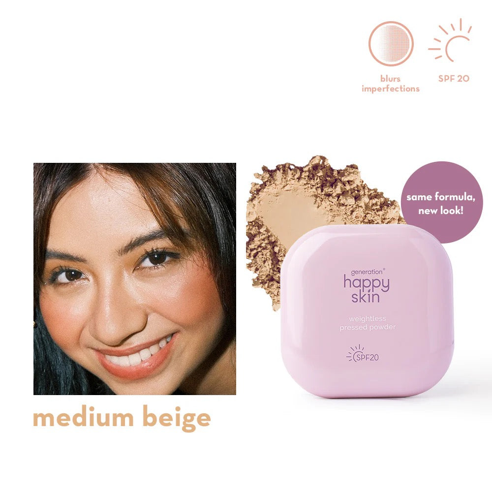 Generation Happy Skin Weightless Pressed Powder SPF20 medium beige  debsline.co