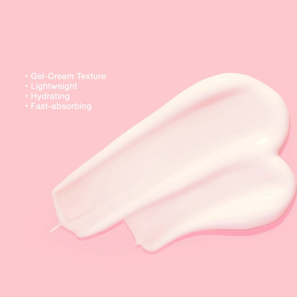 Brilliant Skin Essentials Moisture Booster Gel-Cream in 50g jar, smooth gel-cream texture for hydrating skin.