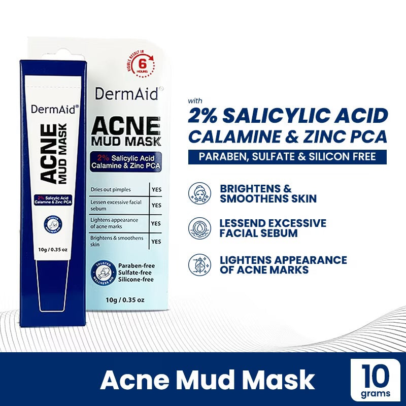 DERMAID Clarifying Mud Mask 10g 2% Salicylic Acid Calamine and ZINC PCA - Debsline.co