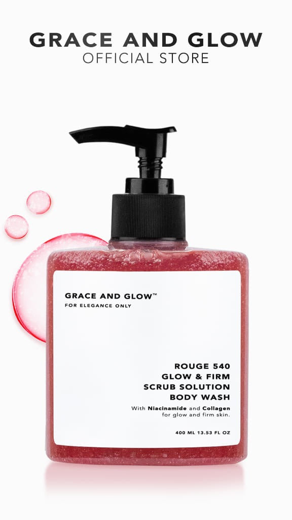Grace and Glow hydrating body wash in 400ml bottle with a clean, fresh design, perfect for moisturizing skin during showering.