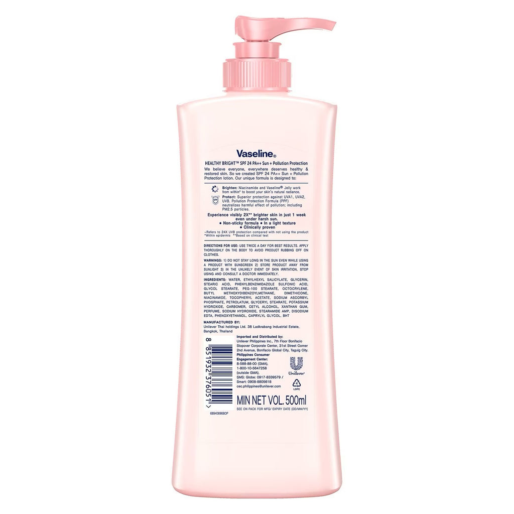 Vaseline Healthy Bright Nourishing Naicinamide Lotion  500ml Non-Sticky - Debsline.co