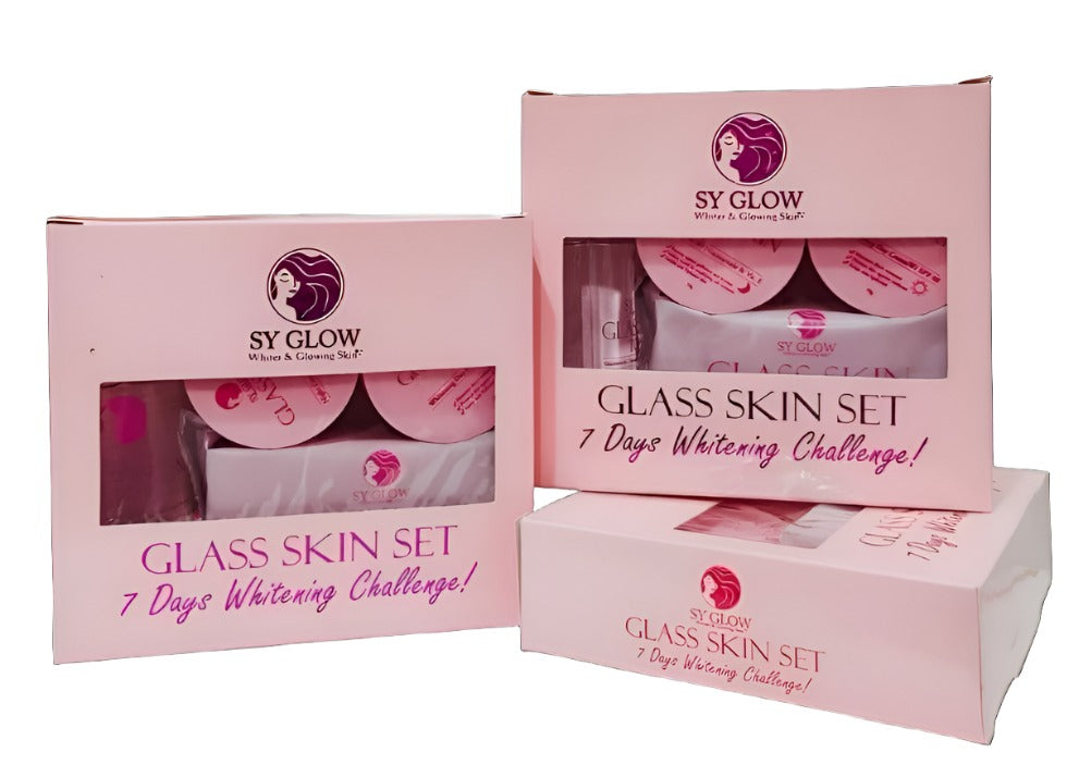 SY GLOW GLASS SKIN SET Brightening Night Cream Day Cream Toner Face and Body Soap - Debsline.co  -  