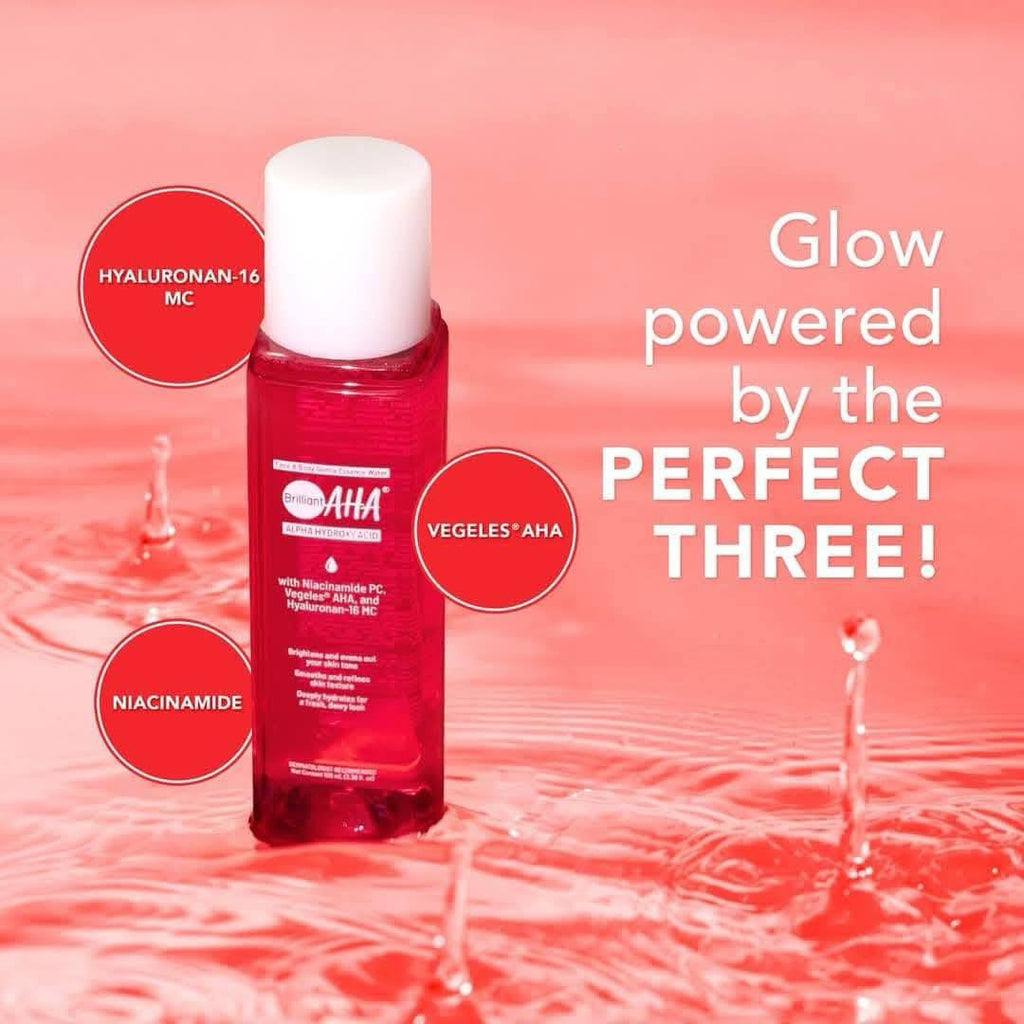 Brilliant Skin Essentials AHA Serum 30ml or Face & Body Gentle Essentials Water 100ml - Debsline.co