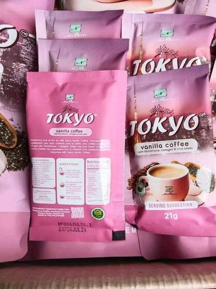 Namiroseus Tokyo Vanilla Coffee sachets, 21g each, 10-pack, featuring creamy vanilla flavor in individual coffee sachets.