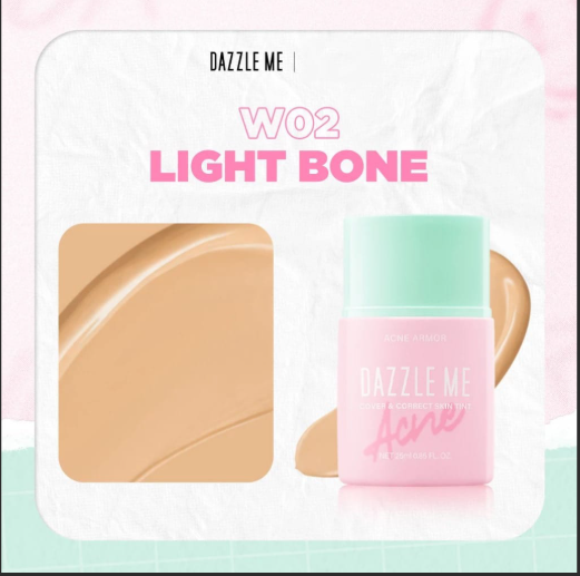 Dazzle Me Acne Armor Dazzle Me Cover & Correct Skin Tint 25ml with SPF35 PA++, oil control for blemish-prone skin.