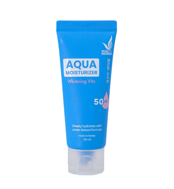 iWhite Korea Aqua Moisturizer Glow 50ml, lightweight hydrating moisturizer with a smooth, fresh texture for daily skin hydration.