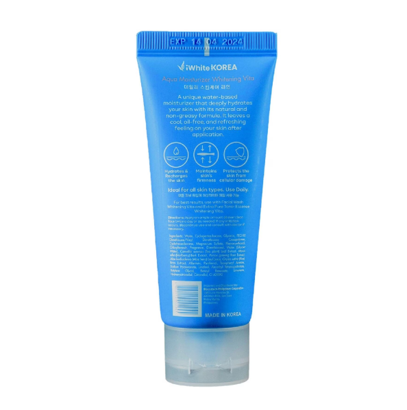 iWhite Korea Aqua Moisturizer Glow 50ml, lightweight hydrating moisturizer with a smooth, refreshing texture for daily skincare.