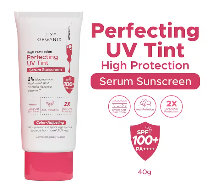 Luxe Organix High Protection Perfecting UV Tint Serum Sunscreen 40g packaging