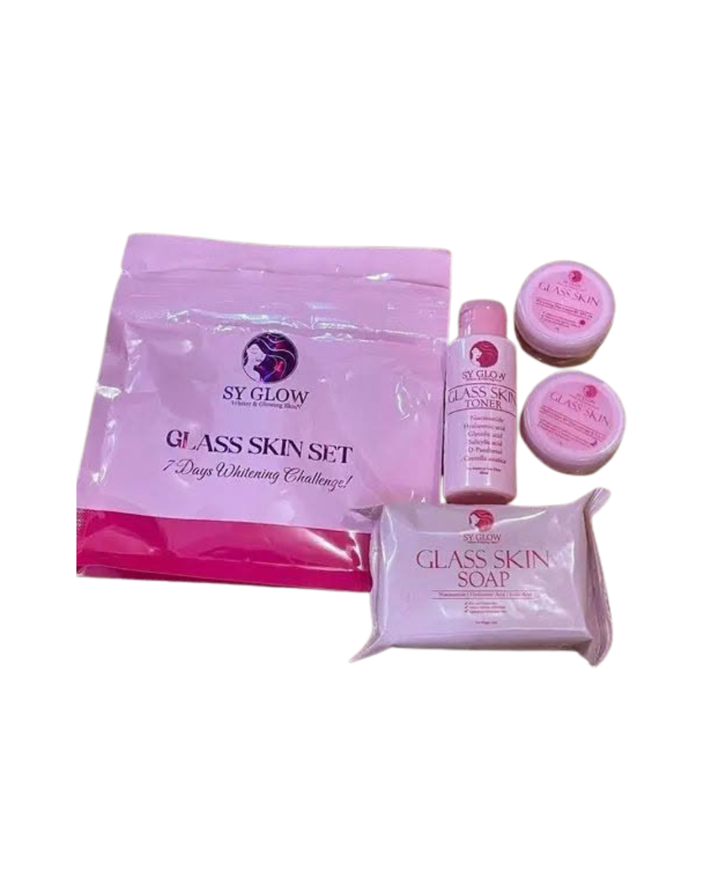SY Glow Glass Skin Set – Night Cream, Day Cream, Toner & Face and Body Soap