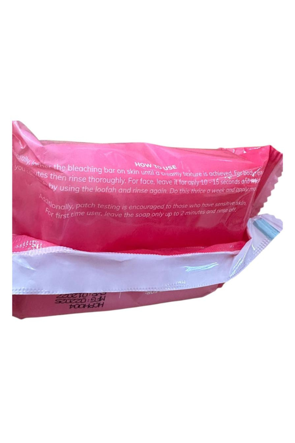 Her Choice PH Intensive Radiance Bar Soap 120g with kojic and papaya for brightening, shown in a clear image of the soap bar.