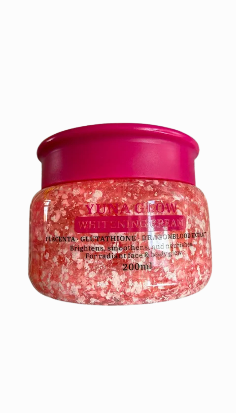 Yuna Glow Radiance Face Body Cream 200ml – With Glutathione, Niacinamide, Dragon Blood Extract &amp; Vitamin E