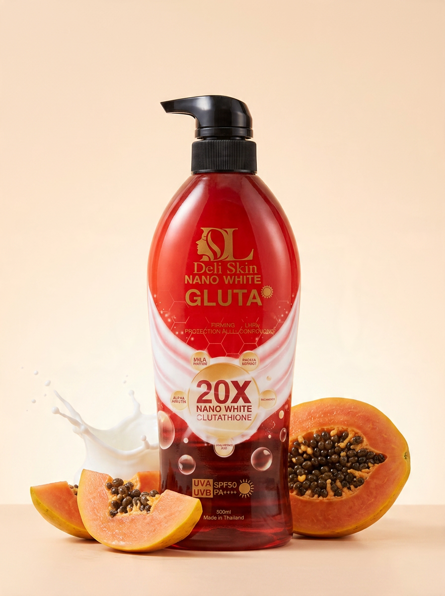 Deli Skin Gluta Moisturising Body Lotion with SPF50 – 500ml