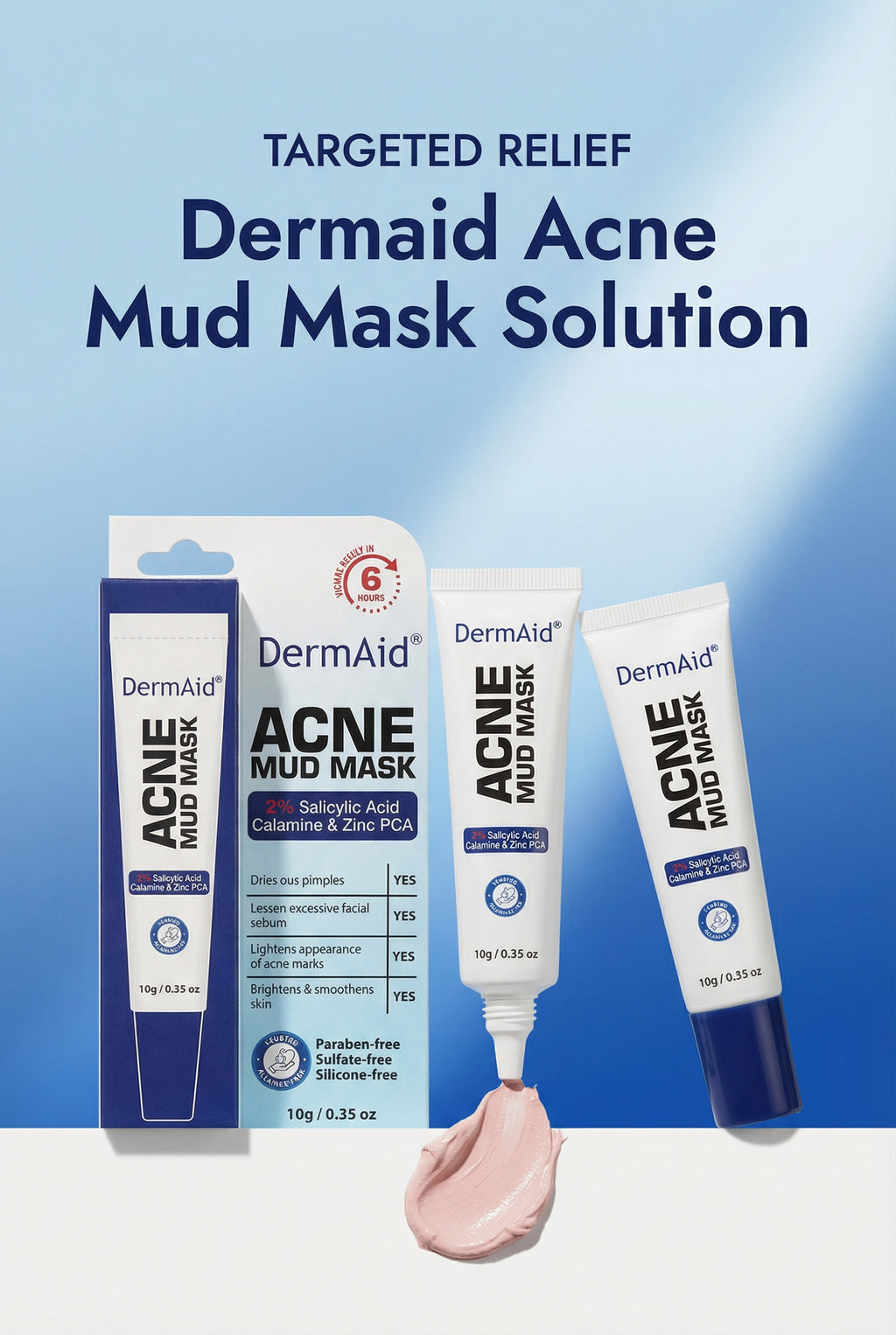 DERMAID Clarifying Mud Mask 10g 2% Salicylic Acid Calamine and ZINC PCA - Debsline.co