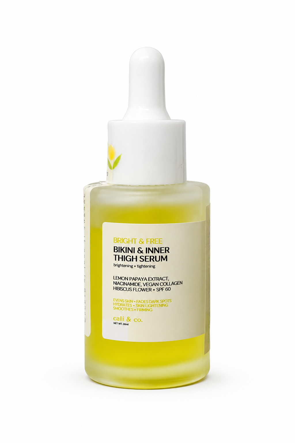 Catt & Co Body Serum Radiance and Smoothing SPF 60 deodorant for underarm and intimate care, 30ml bottle.